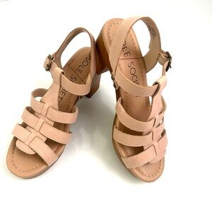 Sole Society Nude Strappy Sandals